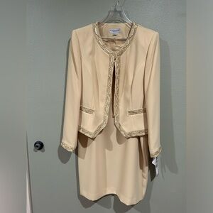 Beautiful dressy suit with long matching skirt and lovely beaded decoration.